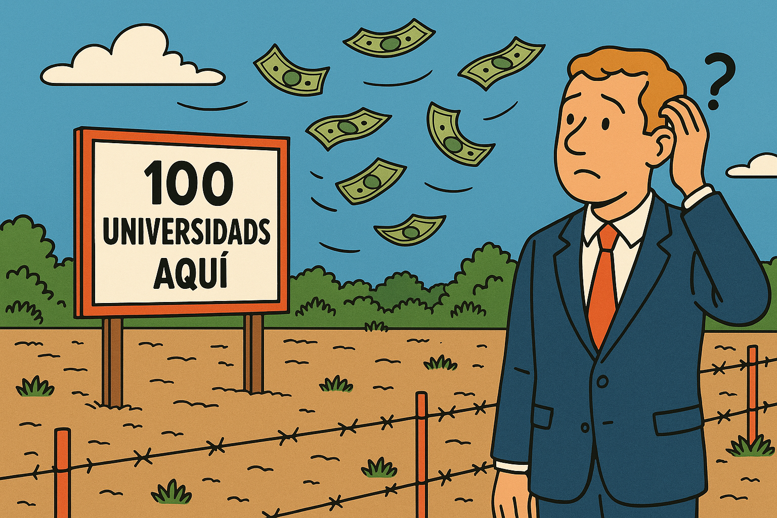 El futuro campus de las universidades del cambio: amplio, verde y completamente imaginario