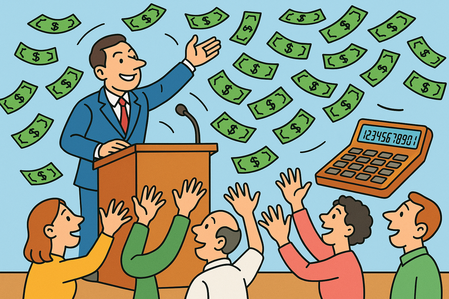 El presidente explica la nueva matemática electoral: promesas × desesperación = votos